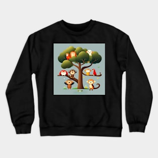 Zoo Animals Art Print Crewneck Sweatshirt